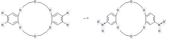 Dibenzo-18-crown-6 can be used to produce cis-4,4'-Dinitrodibenzo-18-krone-6 at the temperature of 80 °C